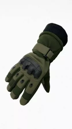 Тактичні зимові рукавиці на хутрі олива
